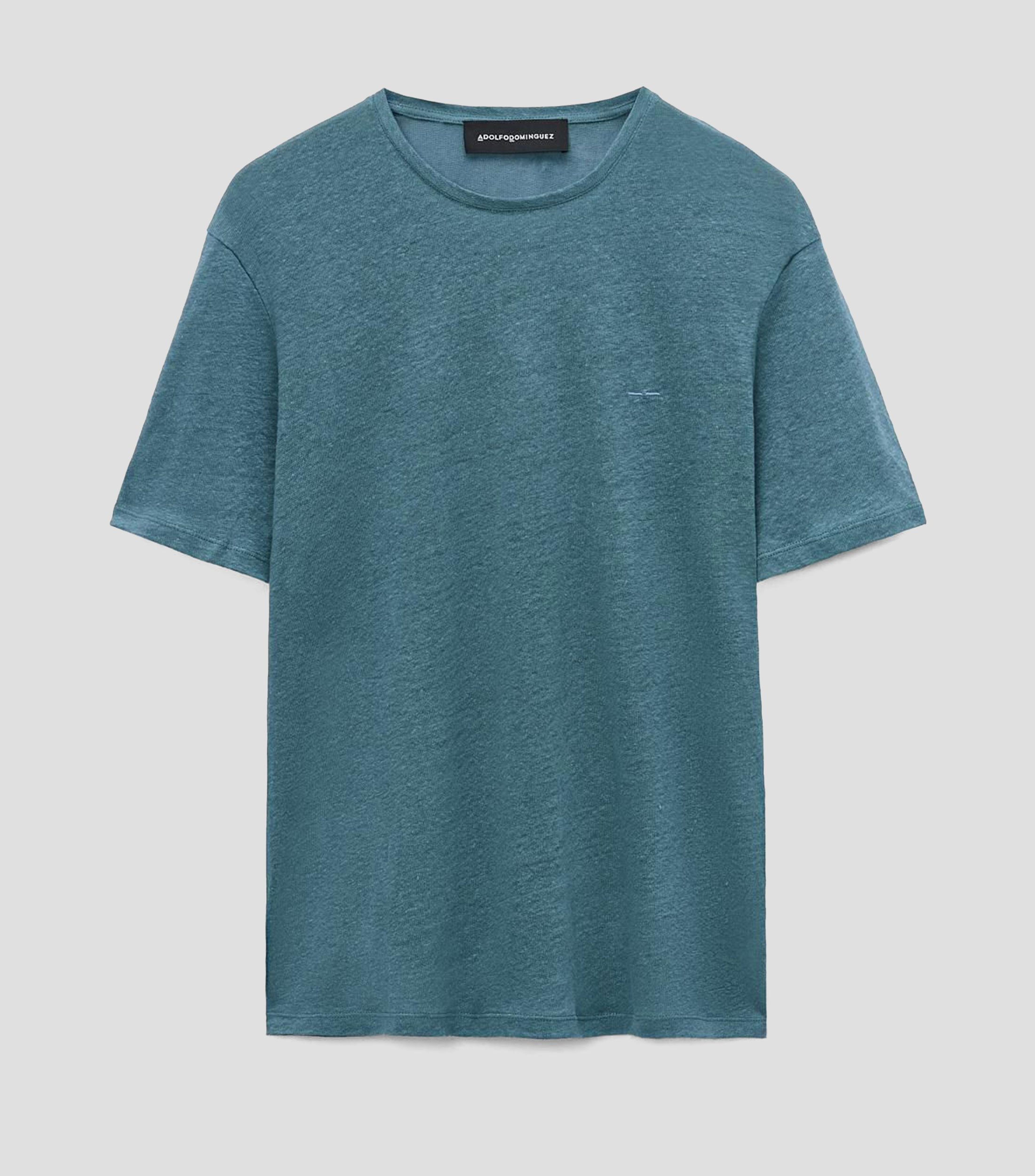 Playera de cuello redondo con manga corta lisa Hombre